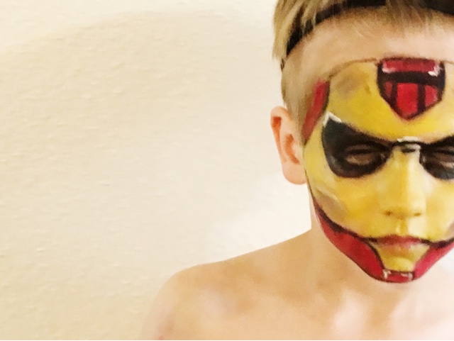 Children’s Iron Man Halloween Face Painting.